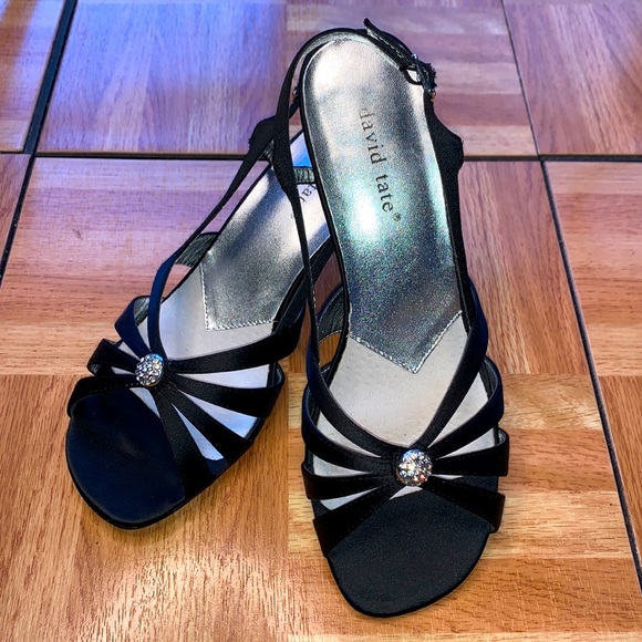 David Tate Rosette Evening Shoes - EUC 7 Black - Picture 3 of 10